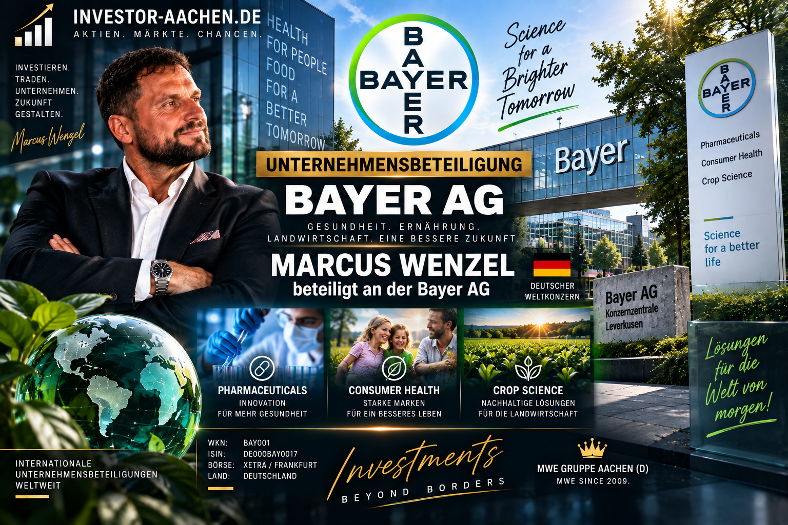 UNTERNEHMENSBETEILIGUNG | MARCUS WENZEL beteiligt an BAYER AG 🇩🇪🌍