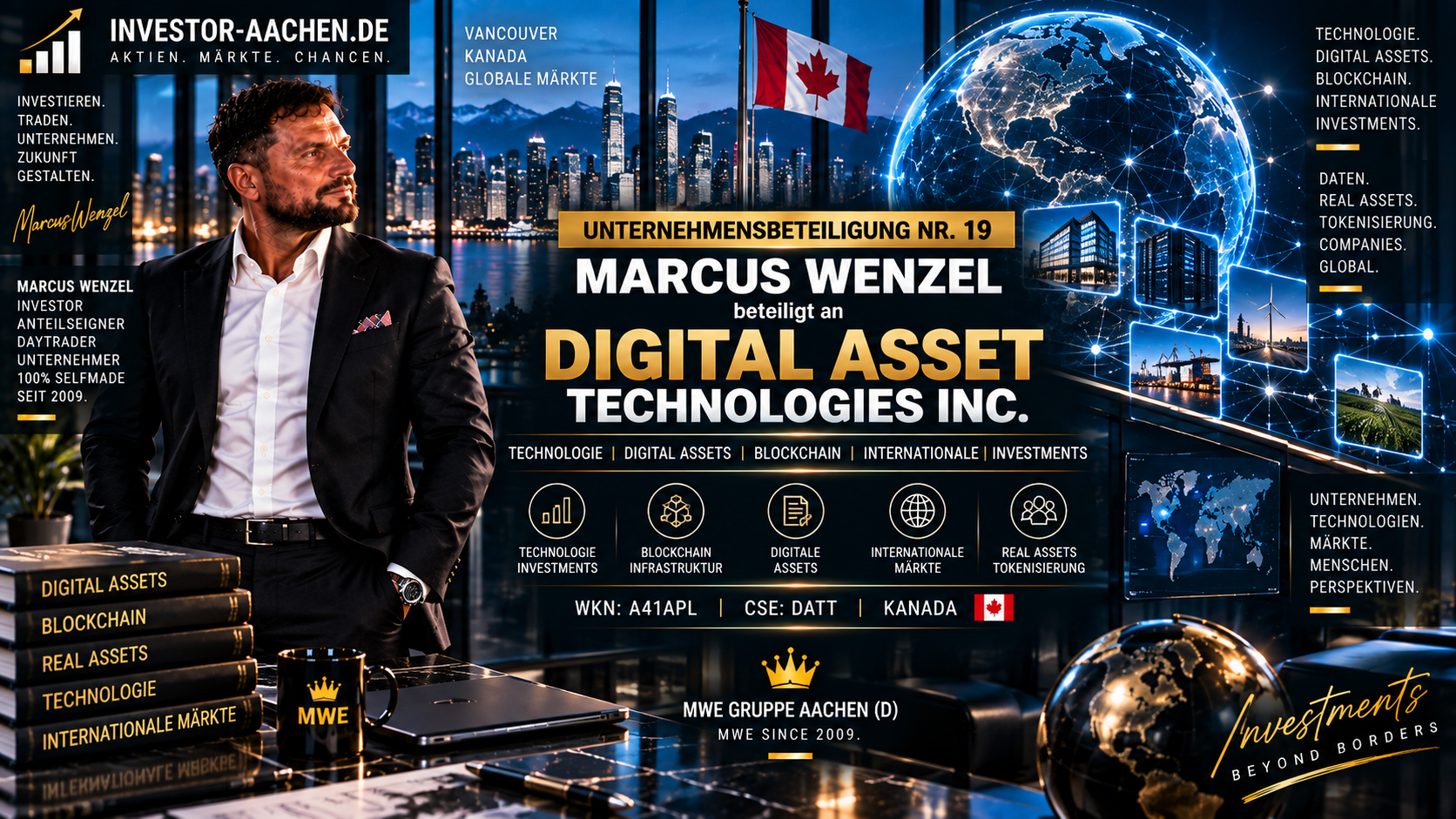 UNTERNEHMENSBETEILIGUNG | MARCUS WENZEL beteiligt an DIGITAL ASSET TECHNOLOGIES INC. 🇨🇦🌍
