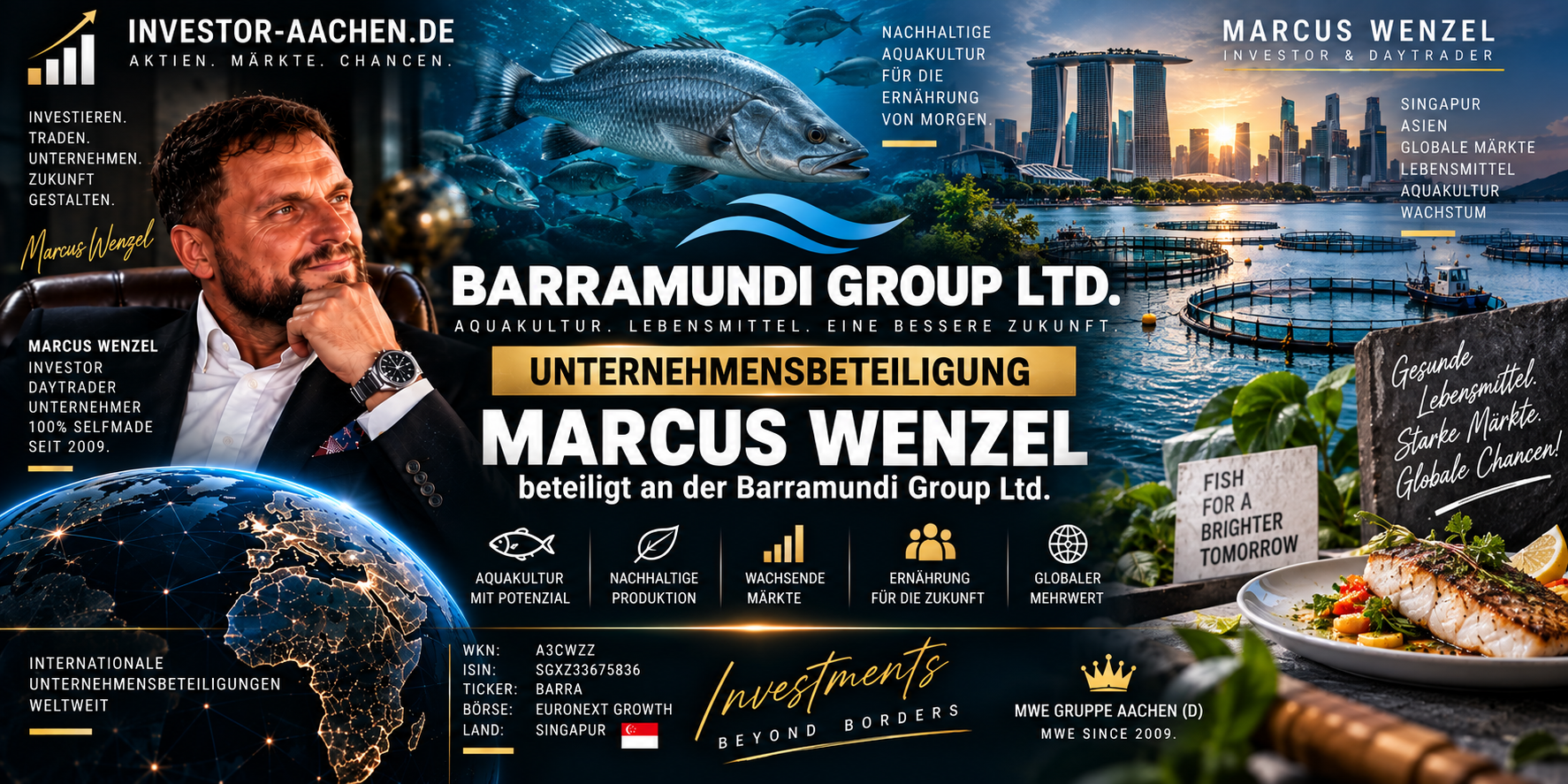 UNTERNEHMENSBETEILIGUNG | MARCUS WENZEL beteiligt an Barramundi Group Ltd. 🇸🇬🌍