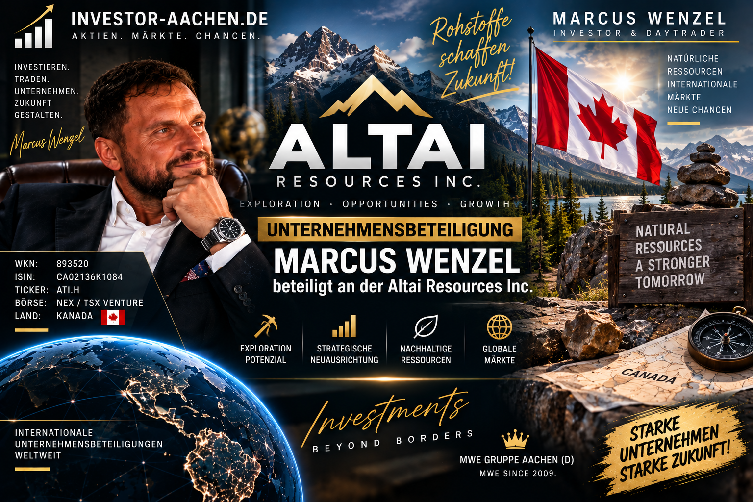 UNTERNEHMENSBETEILIGUNG | MARCUS WENZEL beteiligt an Altai Resources Inc. 🇨🇦🌍