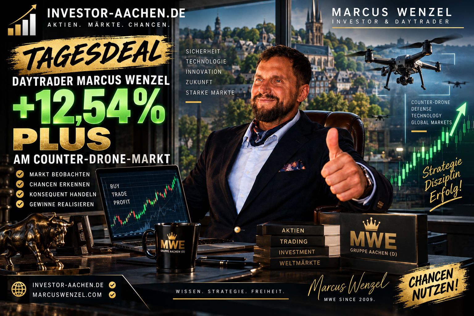 TAGESDEAL | Daytrader MARCUS WENZEL mit 12,54 % PLUS am Counter-Drone-Markt