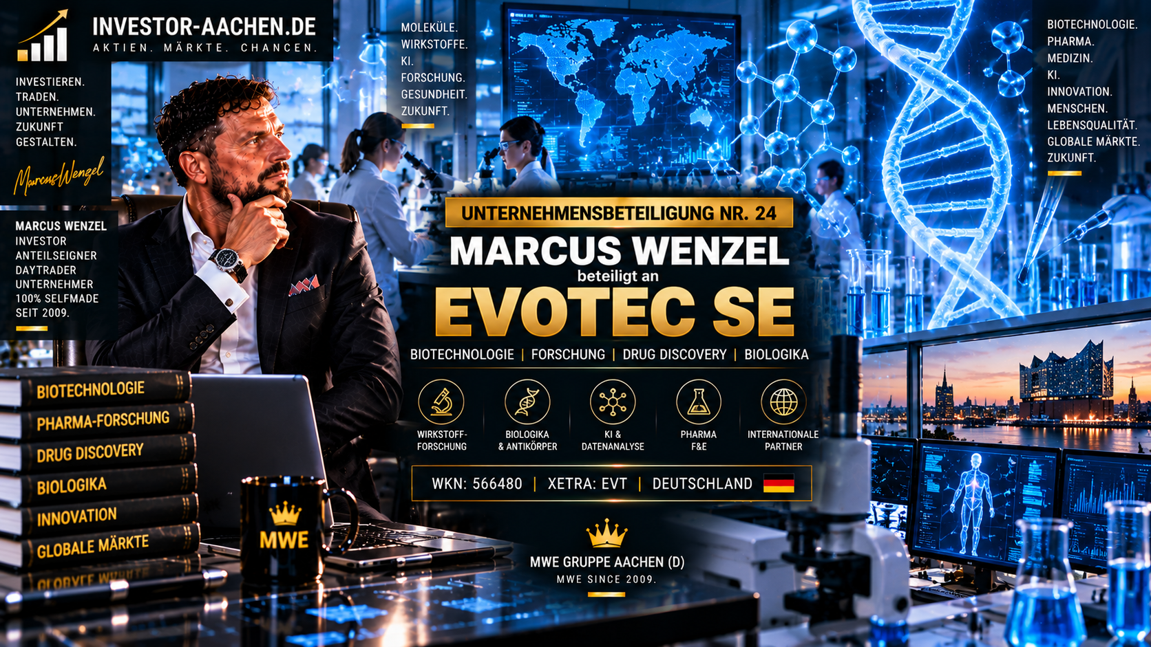 UNTERNEHMENSBETEILIGUNG | MARCUS WENZEL beteiligt an EVOTEC SE 🇩🇪🌍