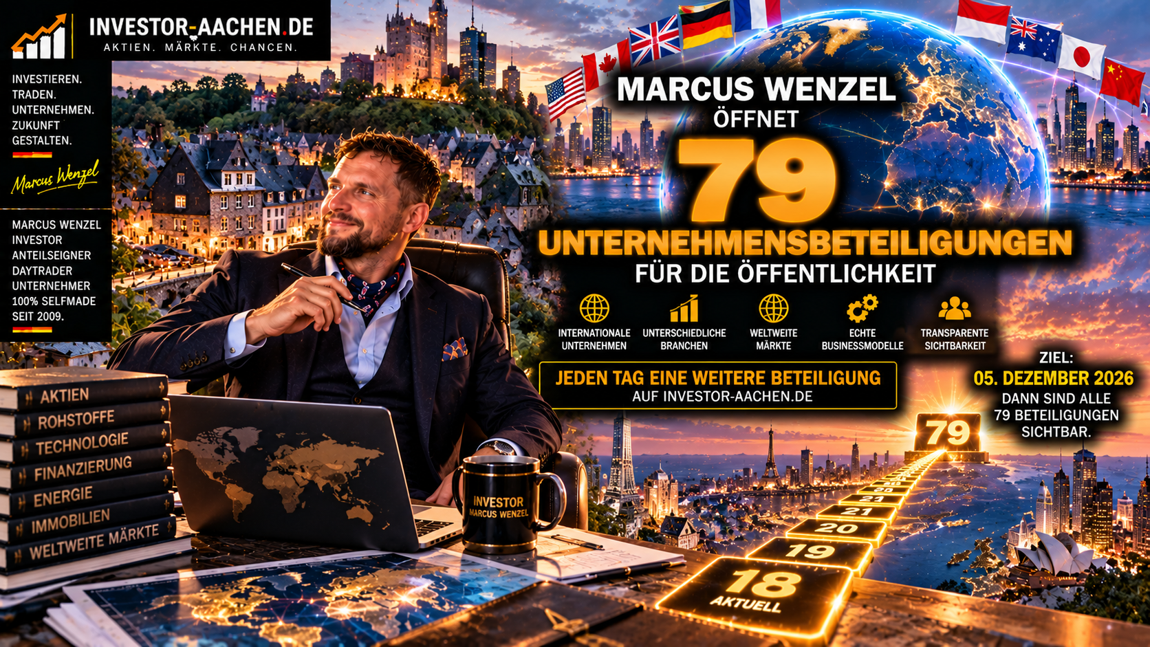 MARCUS WENZEL öffnet 79 Unternehmensbeteiligungen für die Öffentlichkeit 🌍